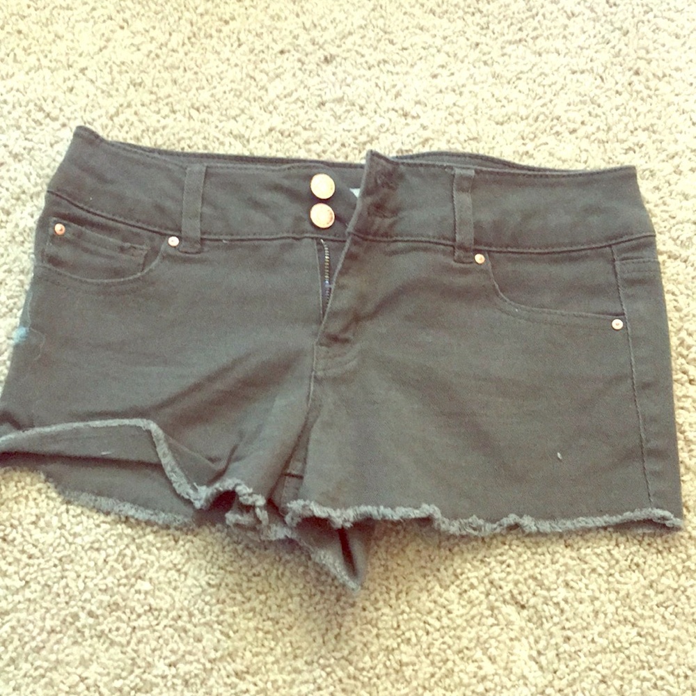 Navy green jean shorts